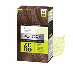 Kolora Zero - Kolora Zero Amonyaksız Krem Saç Boyası Amber Kahverengi 6.3