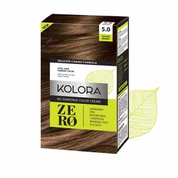 Kolora Zero - Kolora Zero Amonyaksız Krem Saç Boyası Kahverengi 5.0